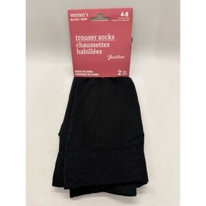 Juncture Womens Trouser Socks 2 Pair Black Size 4-8 Dress Socks New